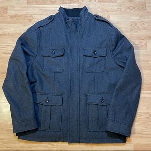 Men’s Merona charcoal grey 4 pocket wool blend coat XL